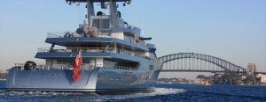 Superyacht Pacific cruising into Sydney